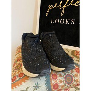 Gunmetal Lupo black blinged out sneakers size 8